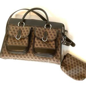 DOONEY & BOURKE Signature Logo Double Pocket Shoulder Bag